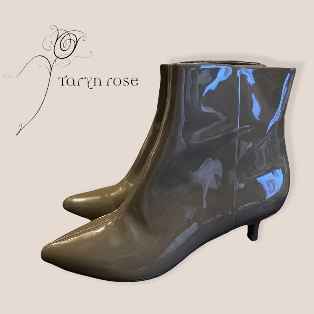 Taryn Rose Nora Patent Leather Ankle Booties 6.5